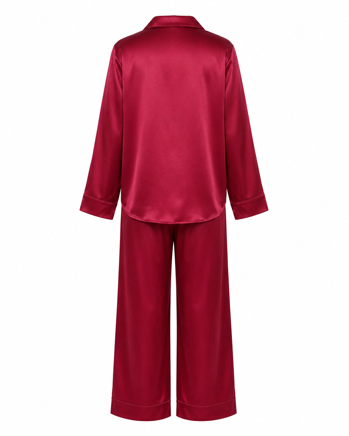 Cherry red silk pyjamas
