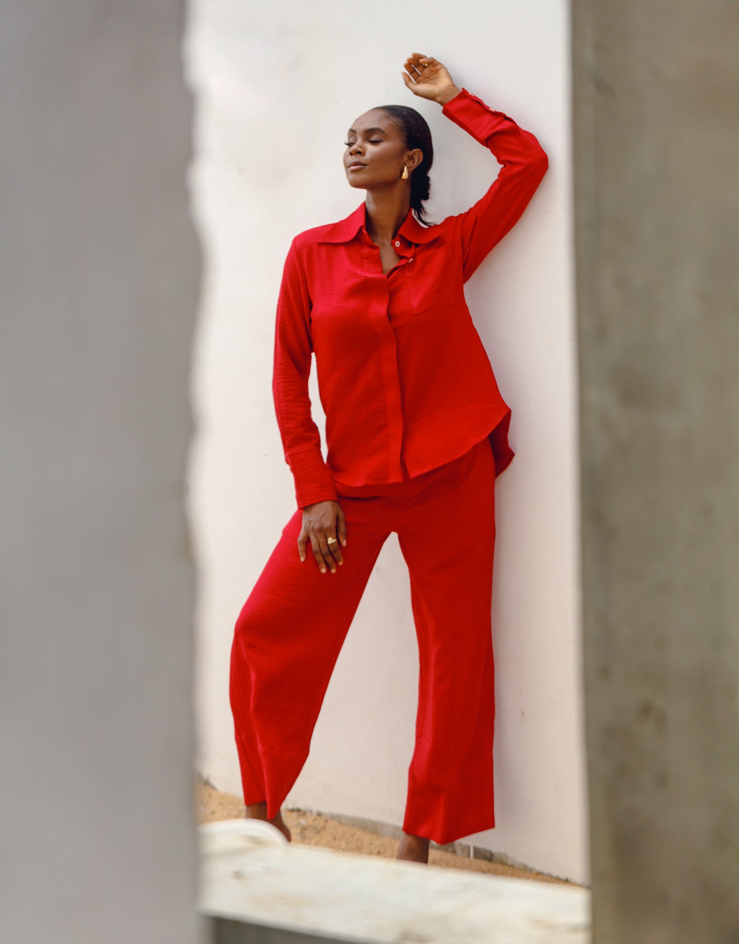 Thaila Linen Set Red