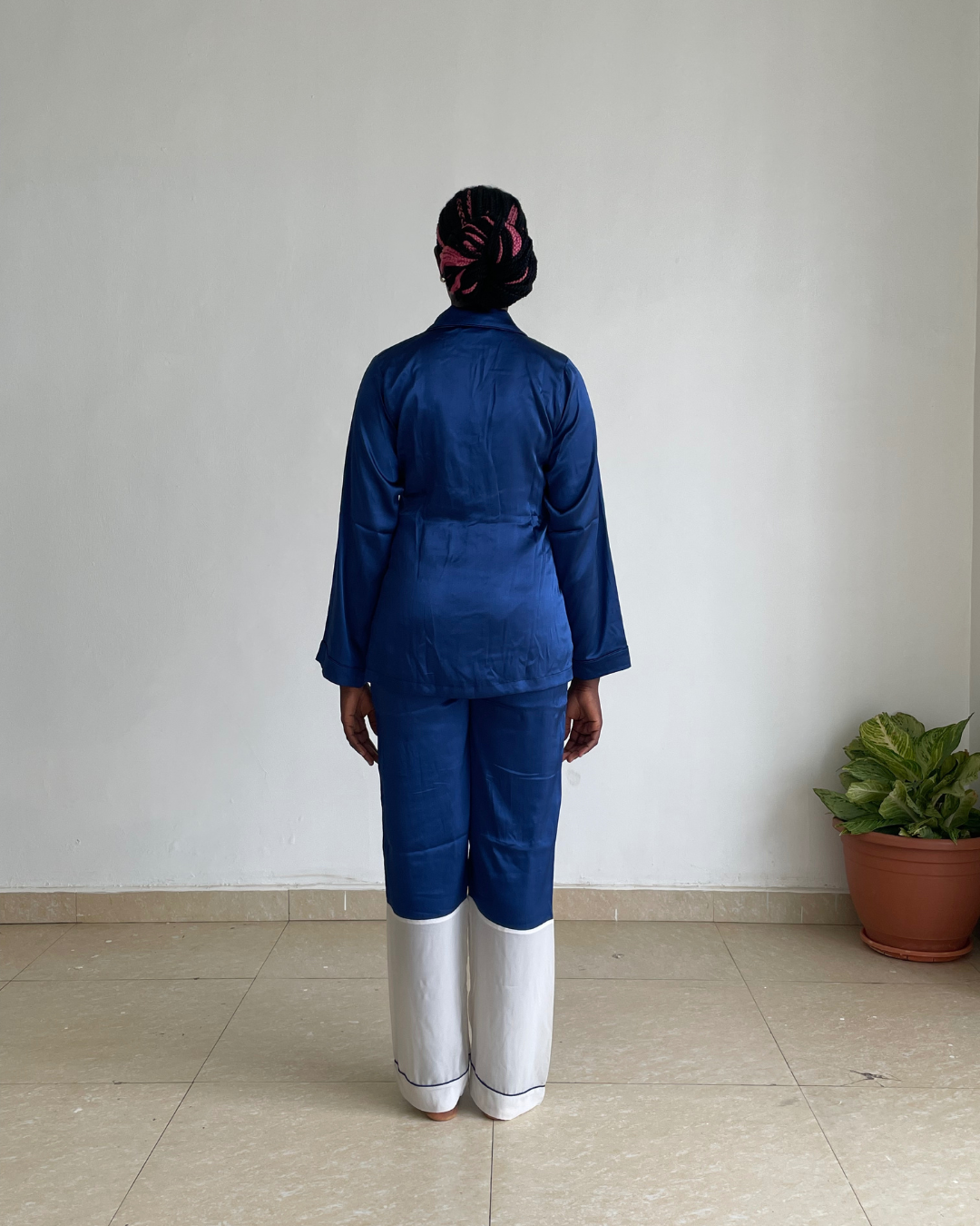 Jasmine Silk Pyjama Set Midnight Blue