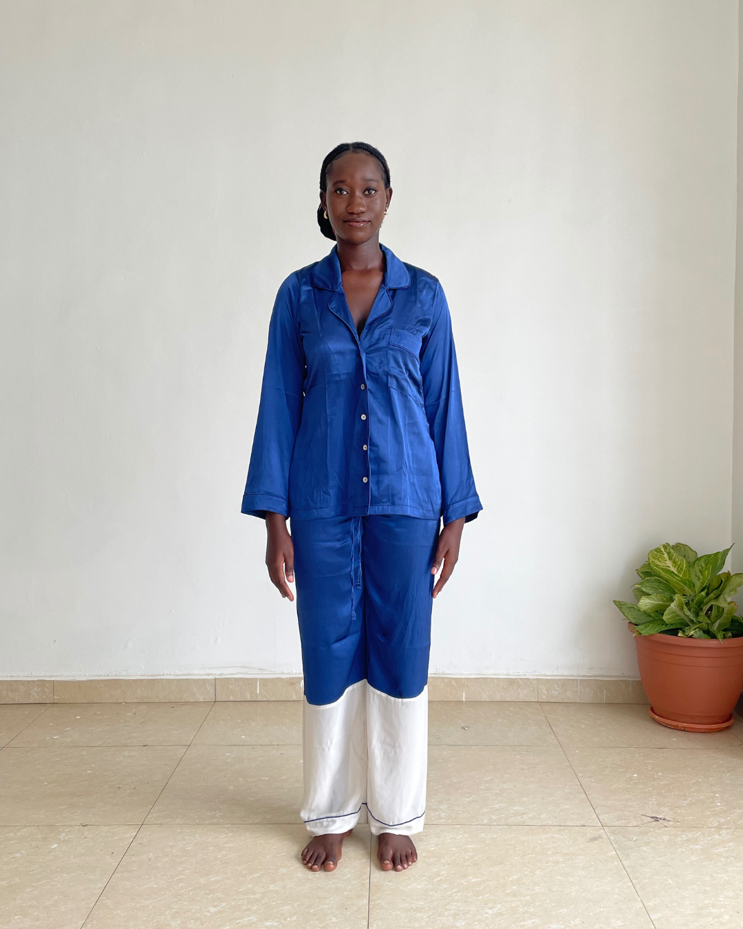 Jasmine Silk Pyjama Set Midnight Blue