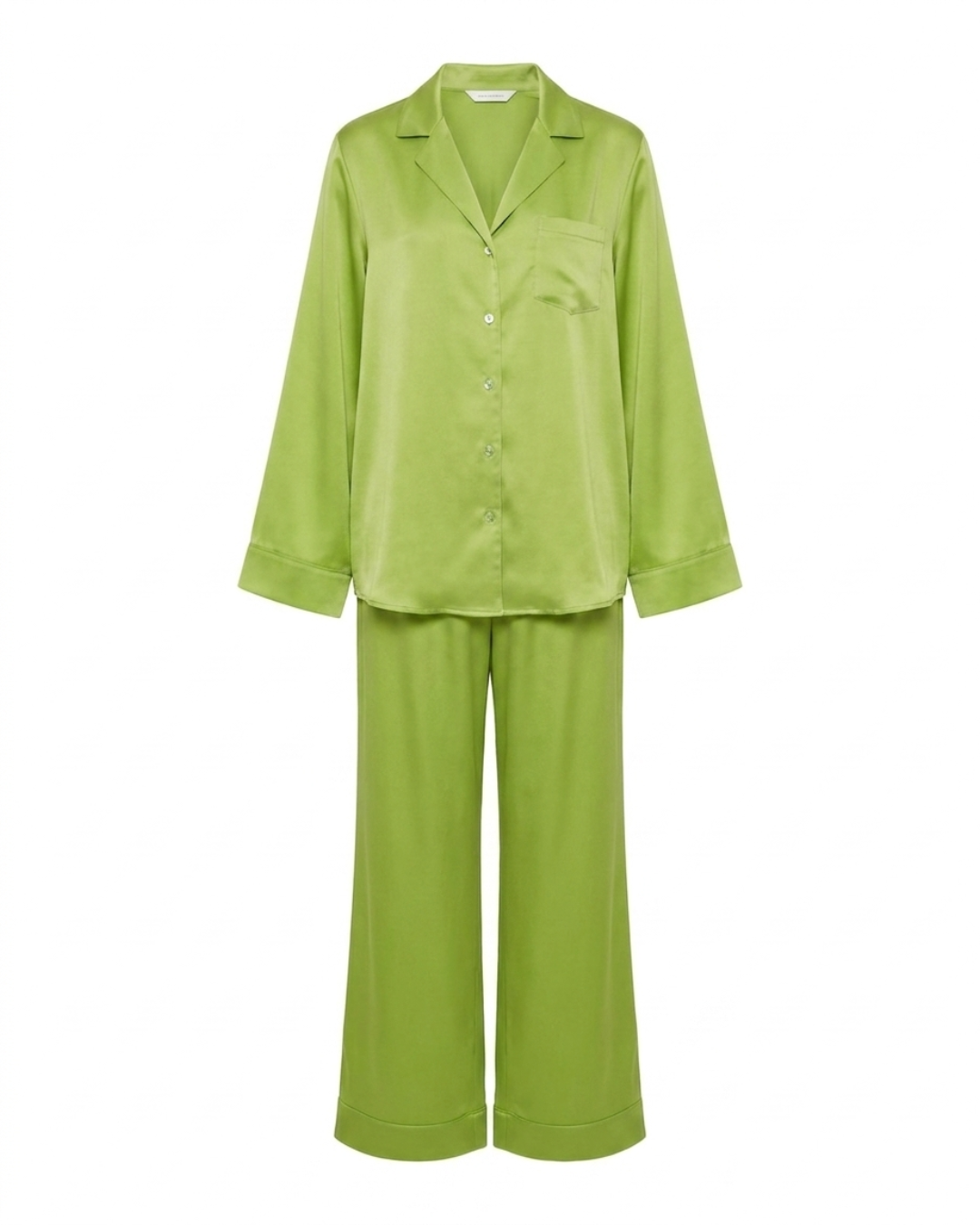 Green silk pyjamas set