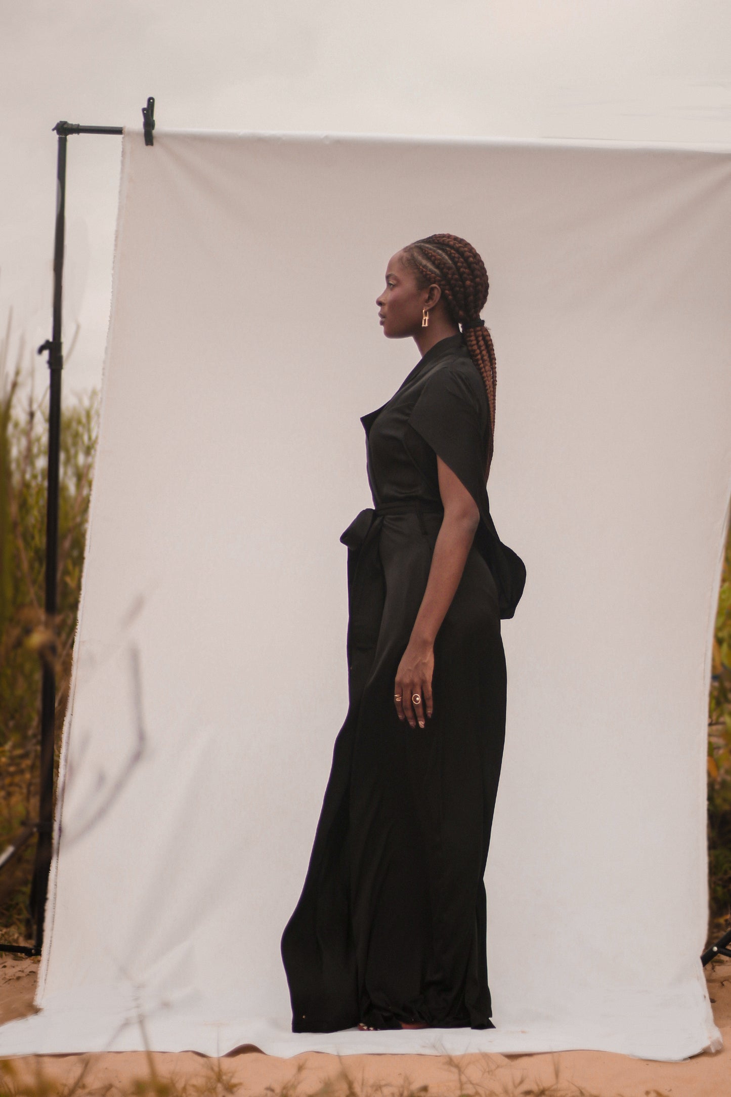 Maxi Tumaini Silk Robe Black