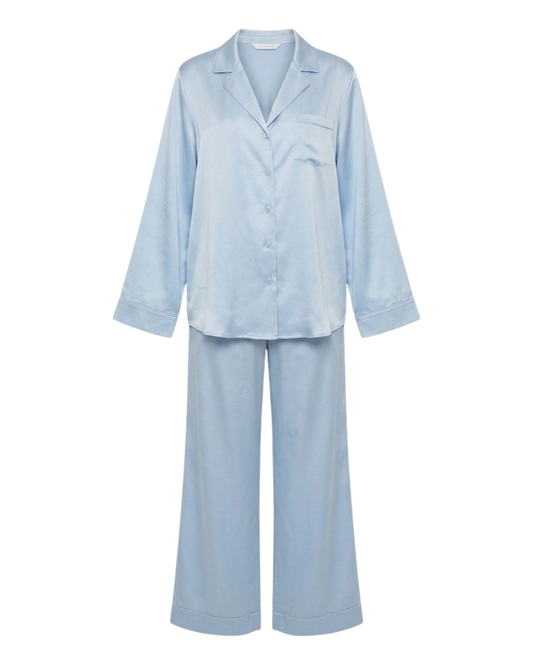 Light blue silk pyjamas set
