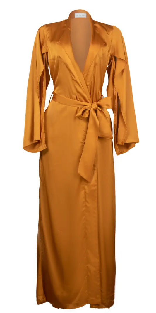 Maxi Tumaini Silk Robe Mustard