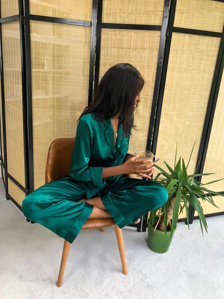 Maya Silk Set Emerald Green