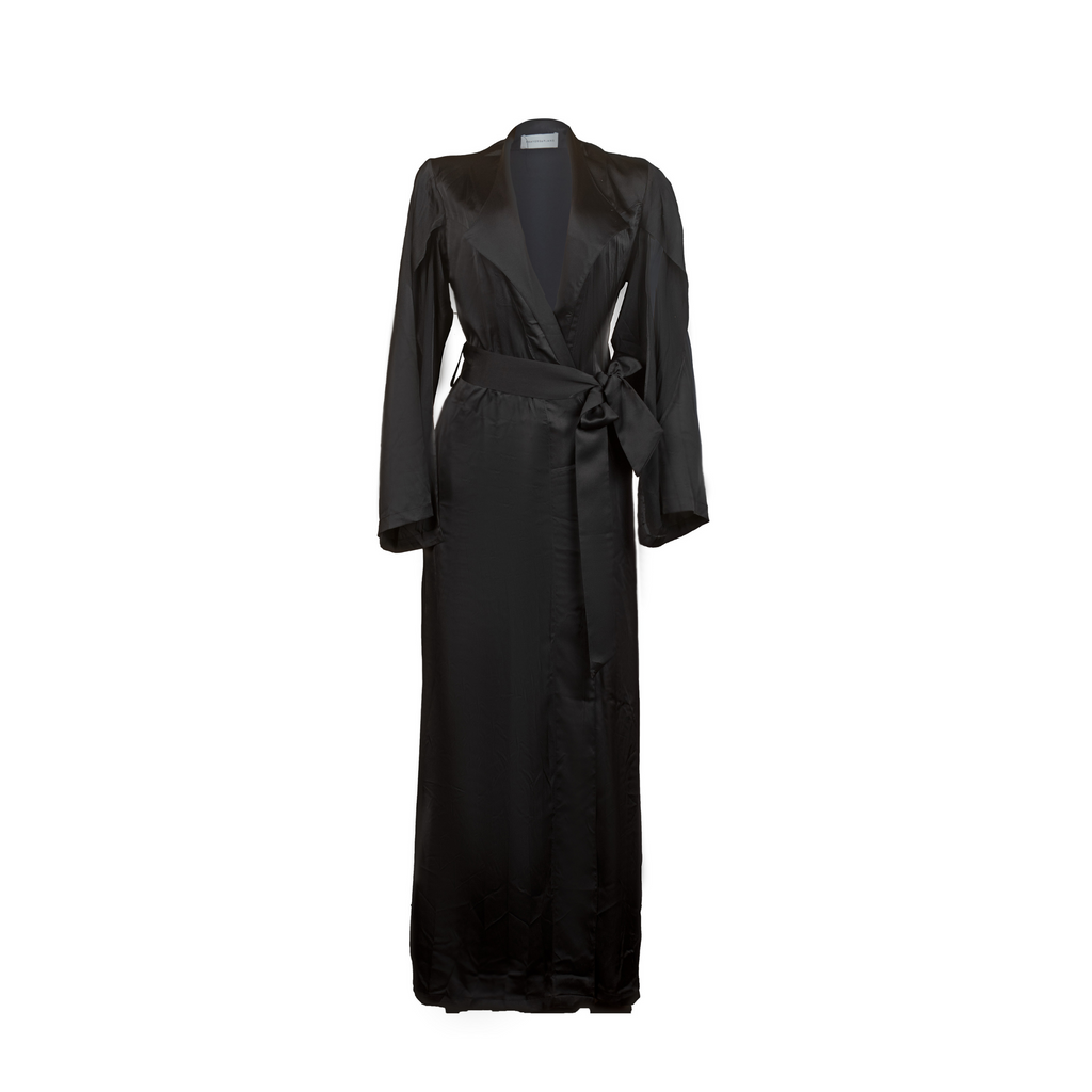 Maxi Tumaini Silk Robe Black