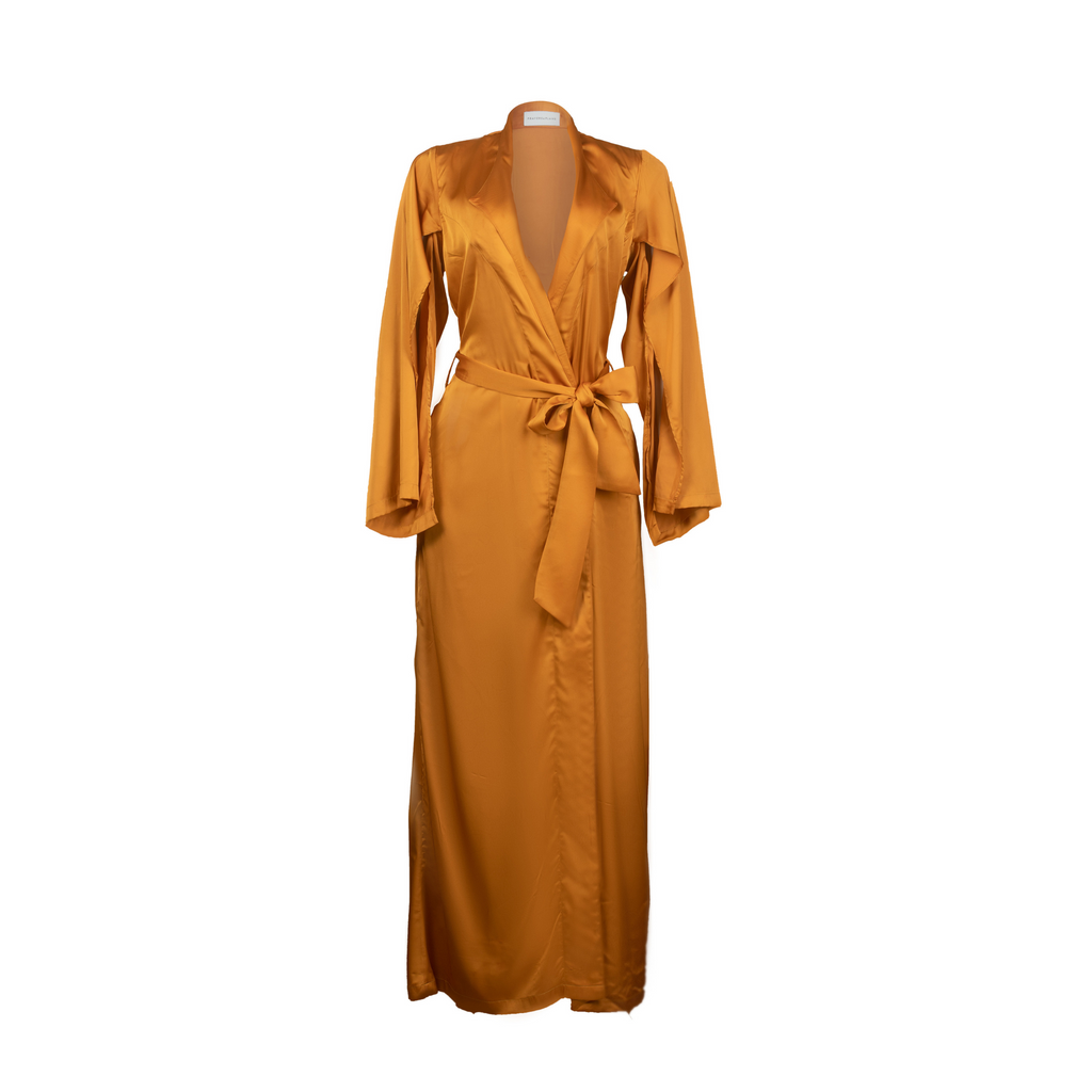 Maxi Tumaini Silk Robe Mustard